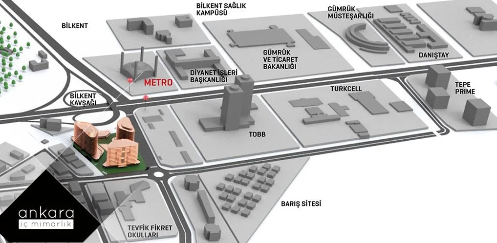 Ankara ofis projeleri içinde dikkat çeken Maidan Ankara nerede? Çukurambar iç mimarlık şirketleri Maidan Ankara ofis için ne diyor?