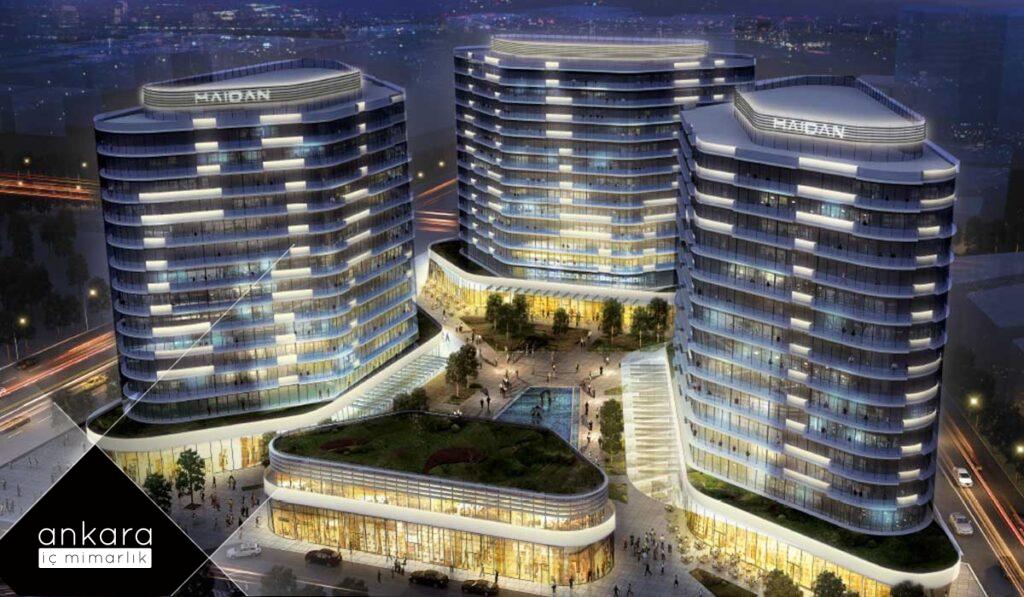 Ankara ofis projeleri içinde dikkat çeken Maidan Ankara nerede? Çukurambar iç mimarlık şirketleri Maidan Ankara ofis için ne diyor?