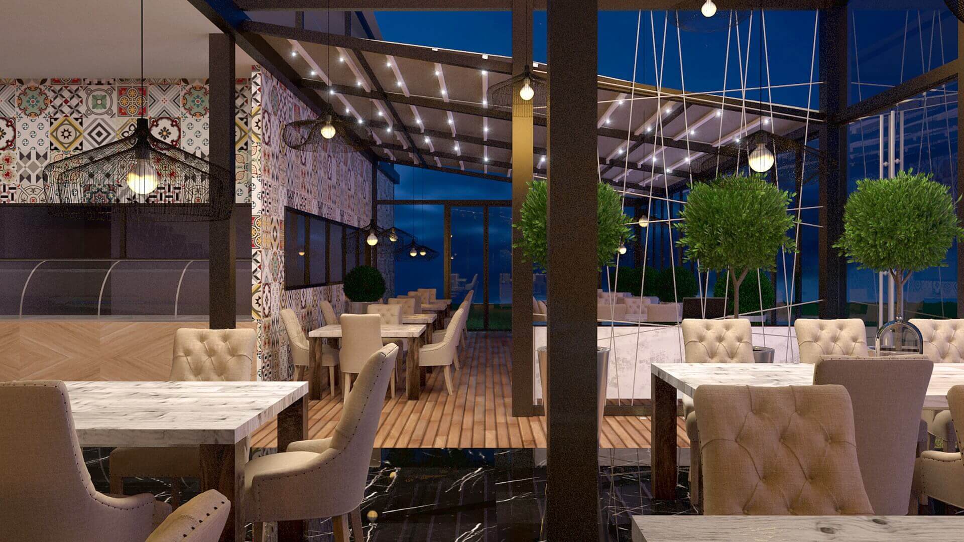  restorant iç tasarım